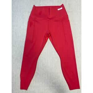 Nike Dri-FIT Universa Leggings Womens L Red High Rise Tight Pockets Pull On NWT